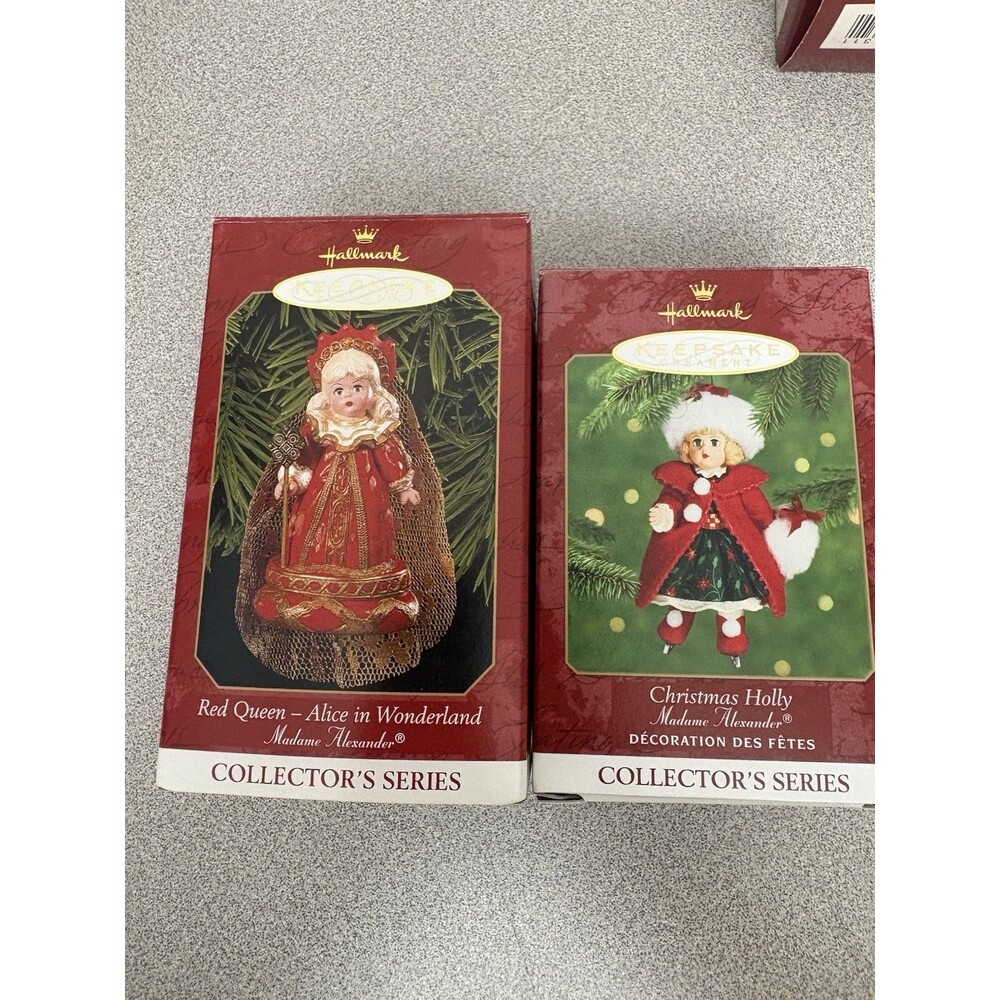 Hallmark Keepsake Madame Alexander Ornaments Lot, Red Queen And Christmas Holly